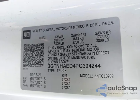 2023 GMC Sierra C1500 from USA, damaged, VIN 3GTNHAED4PG304244